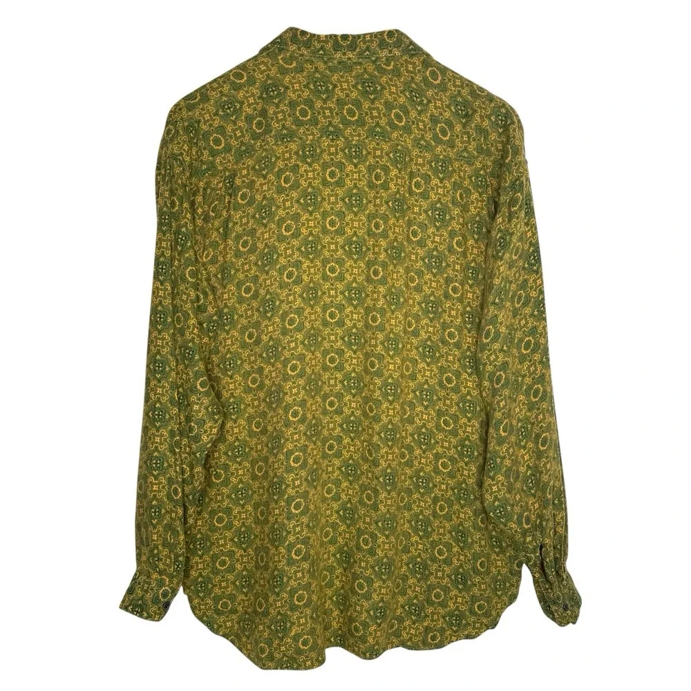 Vintage 80s Guess by Georges Marciano Rayon Shirt Made in Korea Green S/M‎ Rare